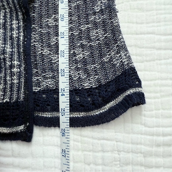 Closet Space navy & gray open knit boho cardigan sweater size medium Lightweight - Picture 6 of 10